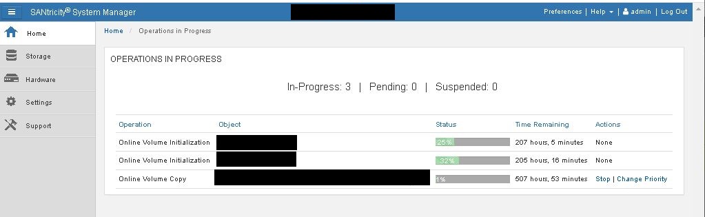 多个E系列卷的复制速率较慢